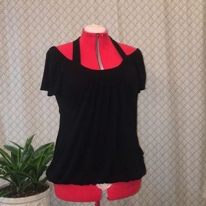 Off the shoulder top with neck tie